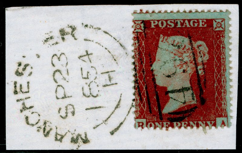 SG17, 1d red-brown PLATE 187, SC16 DIE I, FINE USED. Cat £45. ON PIECE