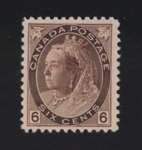 Canada Sc #80 (1898) 6c brown Victoria Numeral Mint VF NH