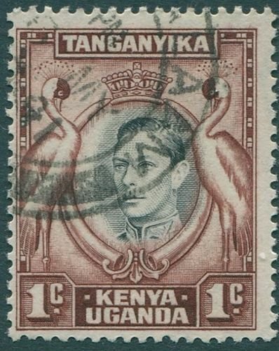 Kenya Uganda Tanganyika 1938 SG131a 1c Cranes KGVI #2 FU