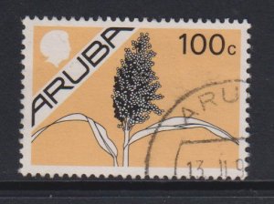 Aruba   #14   used  1986  grain 100c