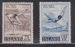 ICELAND Scott # 287-8 MH - Sports - Wrestling & Diving