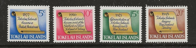 Tokelau Islands Scott catalog # 16-19 Unused Hinged