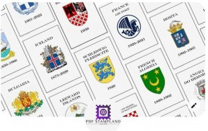 HEAD PAGES FOR STAMP ALBUM PAGES (178 COUNTRIES)