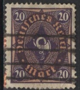 Germany 182 (used) 20m posthorn, violet & orange (1922)