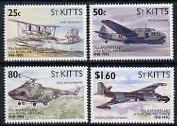 ST. KITTS - 1993 - Aircraft of RAF, 75th Anniv - Perf 4v Set - Mint Never Hinged