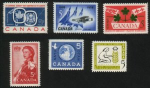 Canada - #383-388 Stamp Lot from 1959 - MNH * PO Fresh