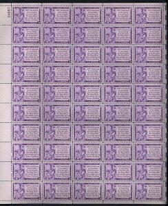 Gutenberg Bible Sheet of Fifty 3 Cent Postage Stamps Scott 1014