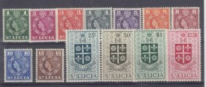 ST LUCIA rr44 # 157-169 VF-MLH QE11 ISSUES CAT VALUE $20.85