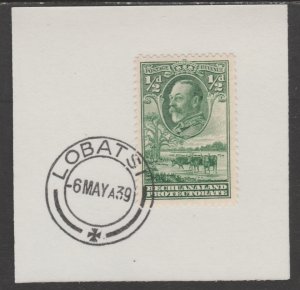 BECHUANALAND 1932 KG5 CATTLE  1/2d  on piece with MADAME JOSEPH  POSTMARK