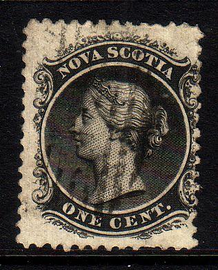 Nova Scotia Sc 8  1860 1c Victoria  stamp used