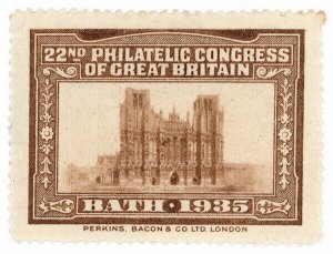 (I.B) Cinderella : 22nd Philatelic Congress (Bath 1935) Wells Cathedral