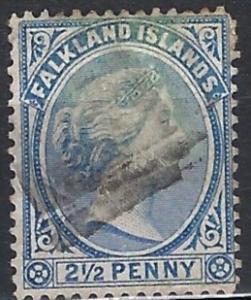 FALKLAND ISLANDS 1891   2½ d     SG28   Used