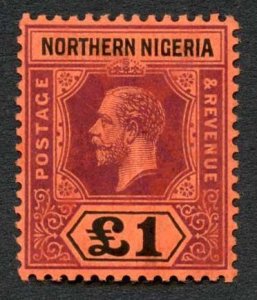 Northern Nigeria SG52 ONE POUND Fine M/M Cat 180 pounds