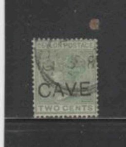 CEYLON #63 1872 2c QUEEN VICTORIA F-VF USED a