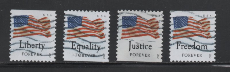 4645 - 4648 four flags Forever used BP singles 19 mm flag