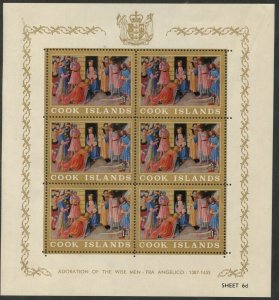 COOK IS. Sc#170-174 1966 Christmas Complete Set of 5 M/S of Six Each OG Mint NH