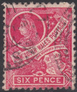 New South Wales 1888-89 used Sc 80a 6p Victoria, Coat of Arms Perf 12 x 12