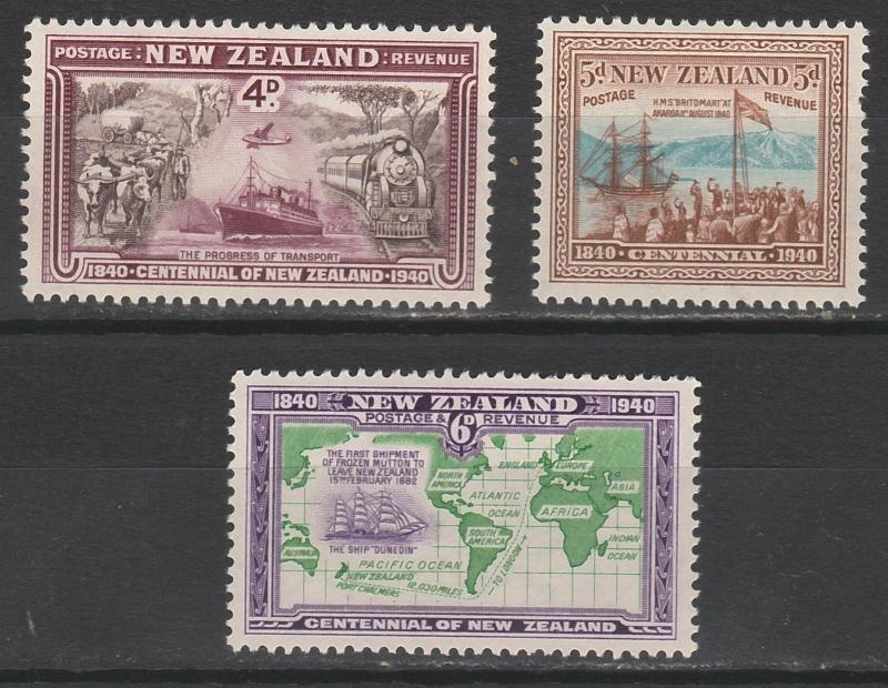 NEW ZEALAND 1940 CENTENARY 4D 5D AND 6D 