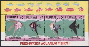 Philippines 2253-2257, 2256a-2257a, MNH. Freshwater Aquarium Fish, 1993.