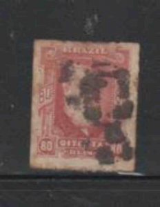 BRAZIL #71 1878 80r DON PEDRO F-VF USED IMPERF