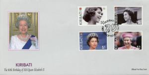 Kiribati 2006 FDC Queen Elizabeth II 80th Birthday 4v Set Cover Royalty Stamps