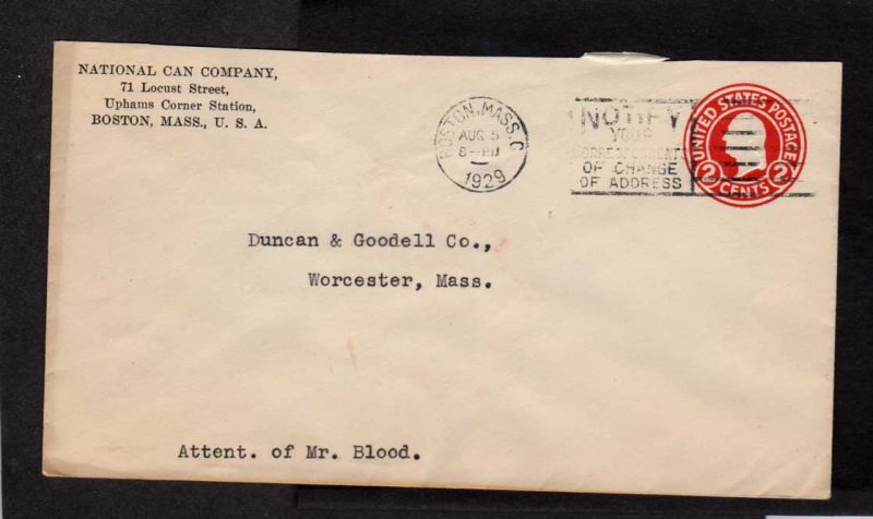 MA National Can Co Company Boston Massachusetts Stamp Cover Advertising 1929