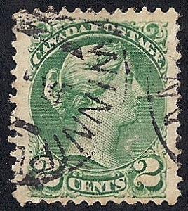 Canada #36 2 cent FANCY LOGO SUPER CANCEL Stamp used F-VF