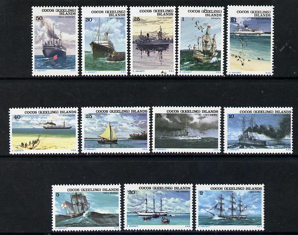 Cocos (Keeling) Islands 1976 Ships set of 12 unmounted mi...