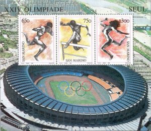 San Marino 1988 MNH Stamps Souvenir Sheet Scott 1161 Sport Olympic Games Stadium