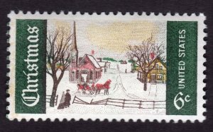 Scott #1384 Winter Sunday in Norway, Maine Plate Single Stamp - MNH
