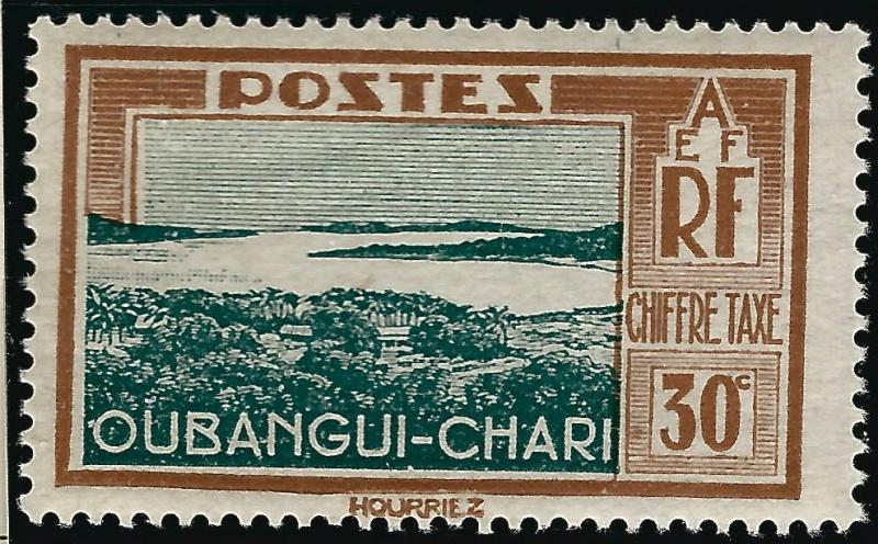 Ubangi-Shari Postage Due (Sc J16) F-VF Mint OG hr..French Colonies are Hot!