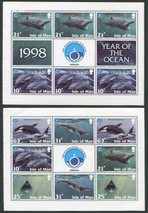 Isle of Man 1998, Int. Ocean Year 2 booklet panes, MNH