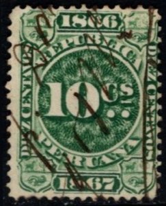 1866 Peru Revenue 10 Centavos General Stamp Duty Used