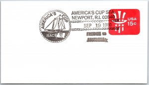 US SPECIAL POSTMARK COVER AMERICA'S CUP STATION AT NEWPORT RHODE ISLAND 1980