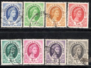 Rhodesia and Nyasaland Scott # 142 - 149, used