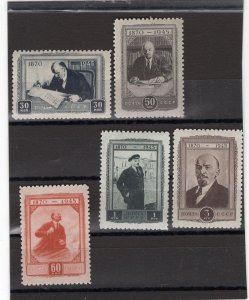 RUSSIA YR 1945,SC 1002-06,MI 983-87,MNH,VARIOUS LENIN PORTRAITS