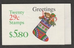 U.S. Scott Scott #2872a BK218 Christmas Greetings Stamp - Mint NH Booklet