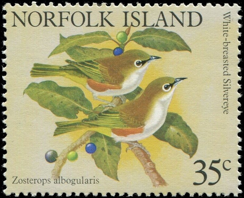 Norfolk Island 1981 Sc 287a-e Birds Whiteye CV $2.50