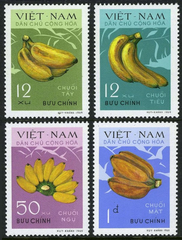 Vietnam 1970 MNH Stamps Scott 607-610 Fruits Bananas