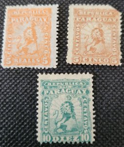 Paraguay, 1879-81, Lion & Liberty Cap, #10-13, SCV$6.70