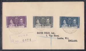 Fiji Scott 114-6 FDC - 1937 Coronation Issue