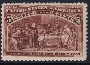 234 U.S. 1893 Columbian Exposition 5¢ issue MLH CV $55.00