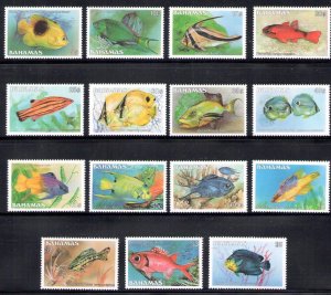 1986 Bahamas, Yvert and Tellier Catalog #602-16 - Fish - MNH**