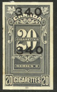 CANADA Series C - 20 CIGARETTES TAX PAID REVENUE Brandon C-381 Precancel Used