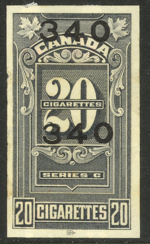 CANADA Series C - 20 CIGARETTES TAX PAID REVENUE Brandon C-381 Precancel Used