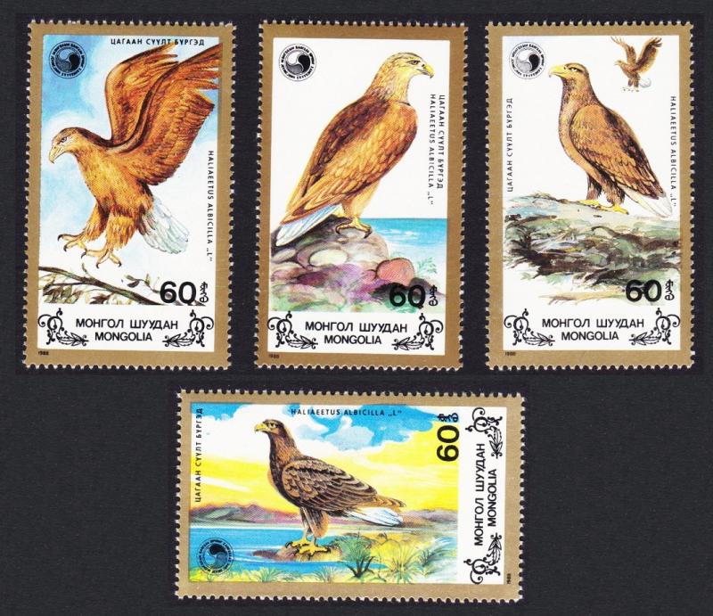 Mongolia Birds White-tailed Sea Eagle 4v SG#1963-1966 SC#1700-1703