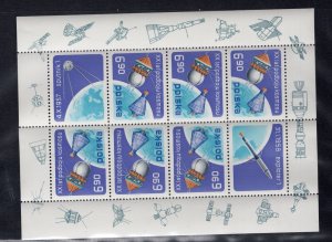 POLAND 1977 20 YEARS OF SPACE CONQUEST SHEET SCOTT 2248a PERFECT MNH