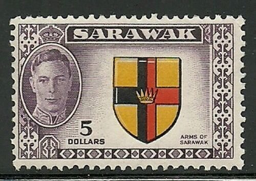 Álbum Tesoros Sarawak Scott #194 George VI Arms Of The Lander Sarawak Timbre Nh