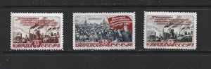 RUSSIA - 1948 INDUSTRIAL FIVE YEAR PLAN - SCOTT 1234 TO 1236  -MH