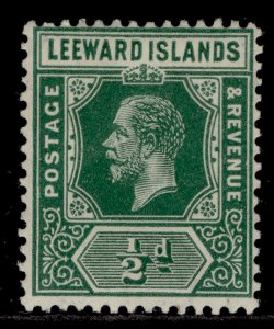 LEEWARD ISLANDS GV SG47a, ½d deep green, VLH MINT.